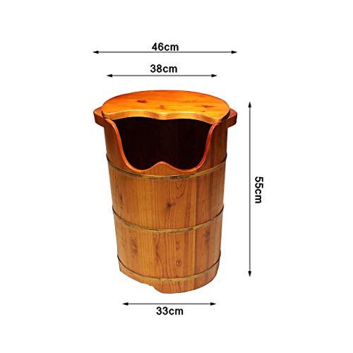 Tina de madera para pies spa con tapa miniatura 2