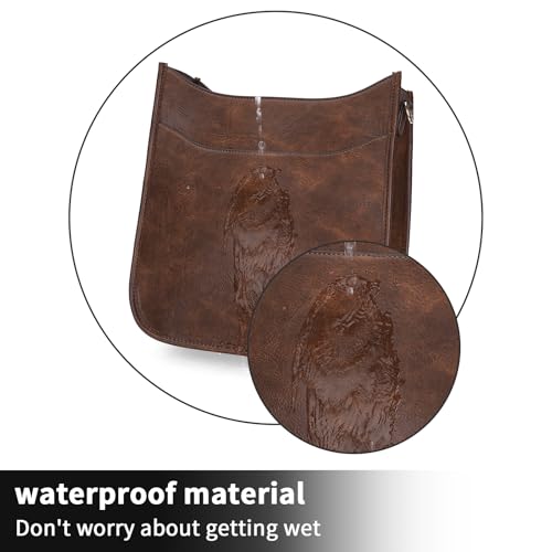Image of HKCLUF Crossbody Bag for Women Vegan Leather Hobo Handbags Guitar Strap Purse Shoulder Bucket Bag with 2PCS Adjustable Straps