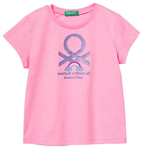 United Colors of Benetton T-Shirt 3i1xg107d Camiseta, Rosa Intenso 05f, 4 años para Niñas