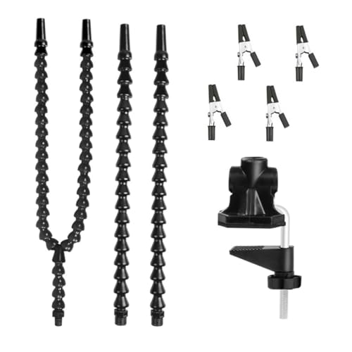 Operitacx Soporte Ajustable para Estación de Soldadura con Pinzas de Brazo Flexible y Base Resistente para Reparación y Bricolaje Electrónico