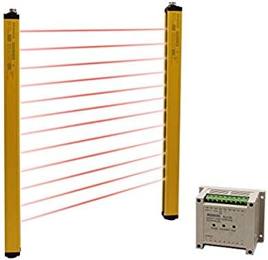 CGOLDENWALL Cortinas de luz de seguridad Sensor de protección de seguridad Pantalla de luz y vigas 10 & Altura de detección 16.929 in con 2 pares