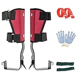 XNKLPY Ramponi per Alberi con 2 Ingranaggi Attrezzi di Protezione Anticaduta con Cintura di Sicurezza Cinghie e Guanti per Campeggio Forestale Raccolta di Frutta Single Tooth