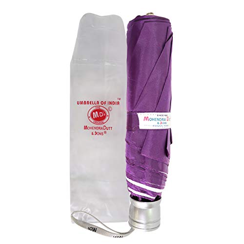 Image of Mohendra Dutt & Sons 3 Fold Color Premium Quality Purple Umbrella