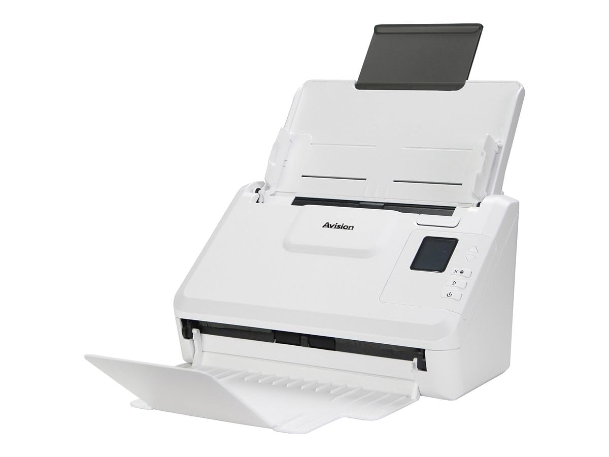 Avision AD340GN - A4 - Scanner de Documents Recto Verso | 40 ppm/80 ipm |50 Pages ADF | USB 3.2 | Ethernet | Numérise des Documents jusqu'à 600 cm de Long | Pilote ISISIS, Pilote Twain
