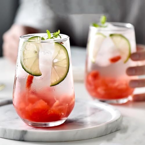 Image of Premium Juice Glasses 450 ML Drinking Glasses, Highball Lead-Free Glasses, Tumblers for Water, Juice, Beer, Cocktail and Mixed Drinks - 2 Pieces, Transparent (Juice Glasses, 2 Count)