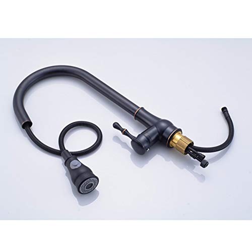 Robinet de cuisine noir pour évier préparation des repas eau chaude - 7