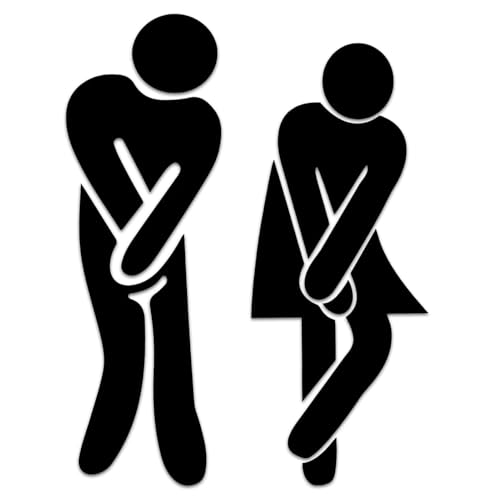 Señal Adhesiva WC Hombre Mujer, 16.5x4.5 cm Señalización De Baños Señal Aseo Signo Baño Guía de Baño Público, Señalización para Puertas para Restaurantes Oficinas y Hoteles