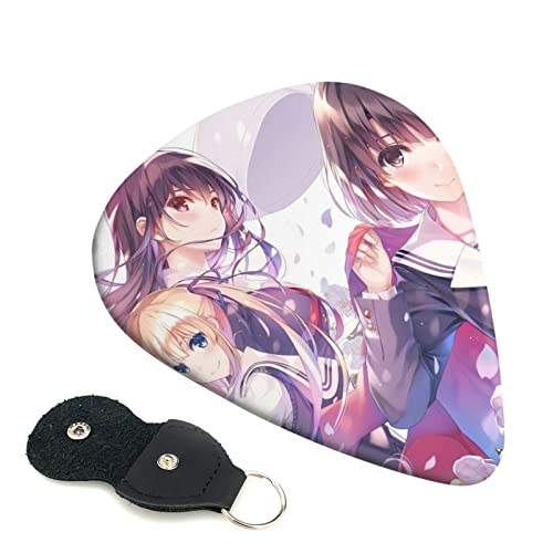 6枚セット ギターピック 冴えない彼女の育てかた スタイリッシュ 3種厚さ0.46/0.71/0.96mm 6弦アコースティックギター、エレクトリックギター、ベース、バンジョー、マンドリン 6つのギターピックに適しています おにぎり型紛失防止 ギターアクセ