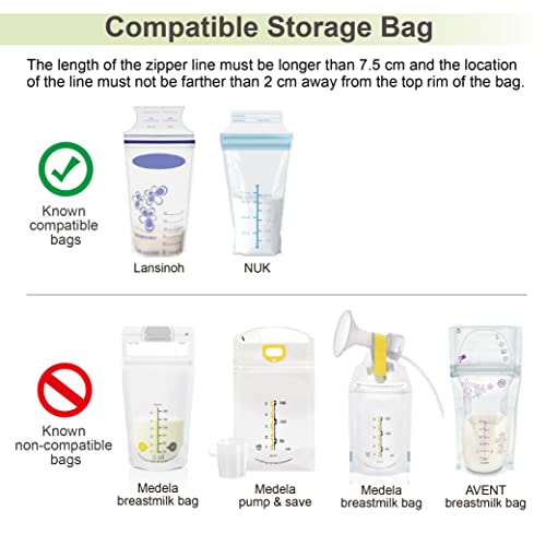 Image of Maymom Breastmilk Storage Bag Adapters Compatible w /Lansinoh Pump; Clear BPA Free Material; Boiling Water Safe; Do Not Use Microwave or Steamer Bag to Clean