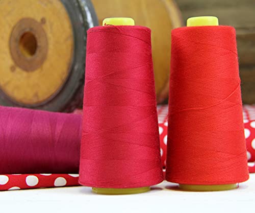 Threadart Polyester Serger Thread - 2750 Yds 40/2 - Grey - 56 Colors Available - 4 Cone Bundle Pack #TOP7