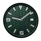 Nintens Reloj estéril Land-Dweller de 33,8mm, Esfera Verde Luminosa con Anillo Compatible con NH35, Accesorios de Movimiento automático, 1 ud.(Green with Hand 2)