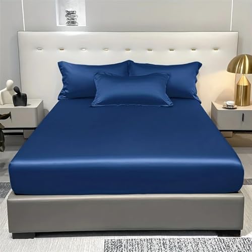 Drap housse satin pour chambre à coucher zen teinte jade 120x200 - 4