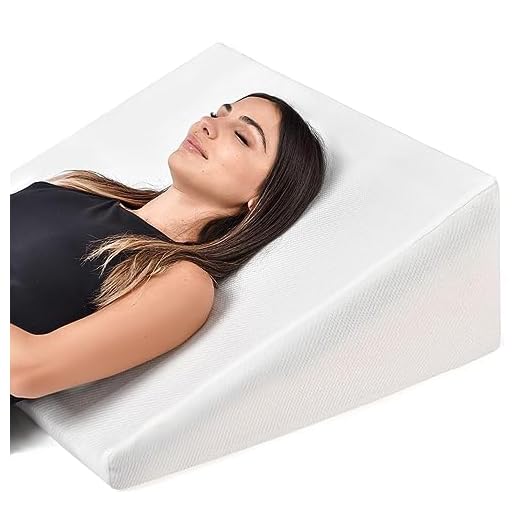 Bed Wedge Pillow Cooling Memory Foam Top – 8" 24" 24" Elevated Support Cushion, Triangle Wedge Pillow for Sleeping, Lower Back Pain, Acid Reflux, Heartburn, Allergies, Snoring – Removable Cover