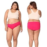 Adira | Plus Size Hipster Period Panty Washable | Hipster Fit | Reusable | Leakproof Panty for Periods | Low to Medium Flow | Use with Pad | Plus Size | Pack of 2 | Dark Pink | 7XL