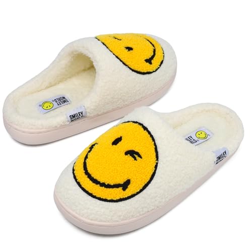 ZHPTO SmileyWorld® Chaussons Homme et Femme Chaude Antidérapantes Confortables Pantoufles en...