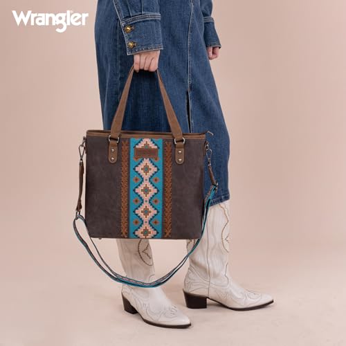 Image of Montana West X Wrangler Tote Bag for Women Western Purses with Detachable Strap Medium Satchel Handbags | with Crossbody Strap