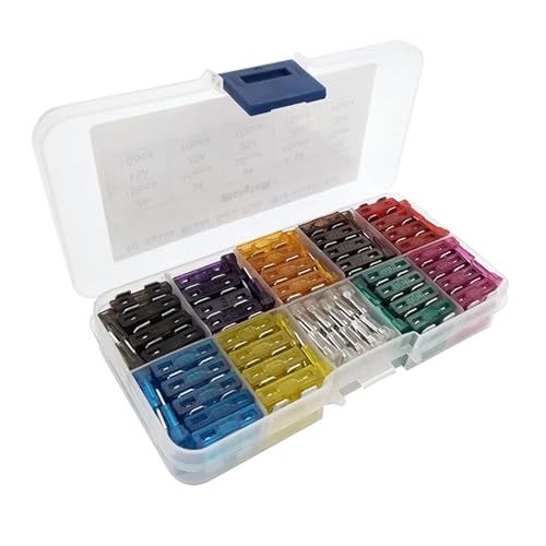 Boîte à fusibles à lame de voiture assortiment 50 pièces taille moyenne auto de 2A à 35A