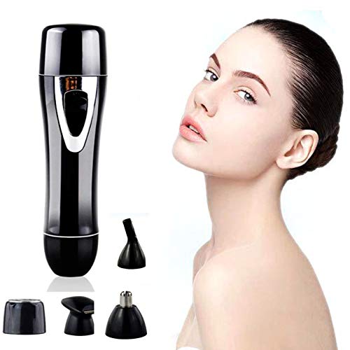 OOFAH Facial Hair Remover Painless for Women,4-in-1 Nose Hair Trimmer,USB Rechargeable Waterproof Trimmer
