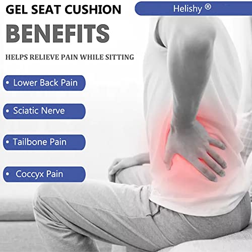 Gel Seat Cushion, Cooling Seat Cushion Extra Large Breathable Honeycomb Gel Cushion, Absorbs Pressure Points Seat Cushion With Non-Slip Cover For Office Chair Home Cars Wheelchair (Standard, Blue) #TOP1