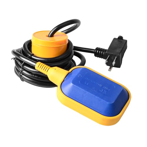 GUETNEU Universal Tethered Float Switch with Counterweight for Sump Pumps - 15A, 110~250V AC, Piggyback Style Plug, 10 Feet Cord - Ideal for Water Tanks, Sewage Pumps, Septic Tank Pumps, and More by GUETNEU - Used condition - CA$34.40