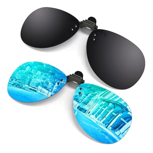 GQUEEN 2-pack polariserad clip-on flip-up båglös pilotlins utomhus körning fiske solglasögon för receptbelagda glasögon, JP94