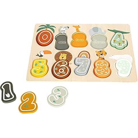 Small Foot-11702 Puzle números Safari de Madera Cover