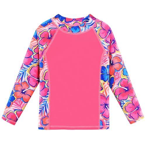 Image of BAOHULU Girls Rash Guard Swimsuit 2 Pieces Long Sleeve Bathing Suit UPF 50+ Quick Dry Beach Swimwear Size 3-14 Years