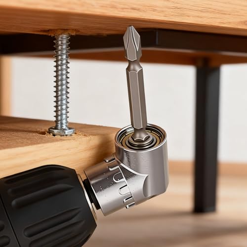Right Angle Drill Driver, 105 Degree Adapter for Electric Drill, Screwdriver, and DIY Home Projects Silver