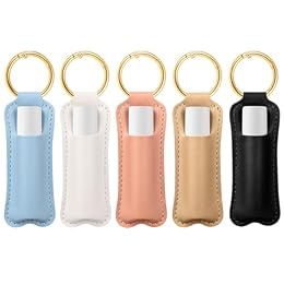 HEYSKAY Chapstick Holder Key Chain Lipstick Holder Lip Balm Holder Keychain