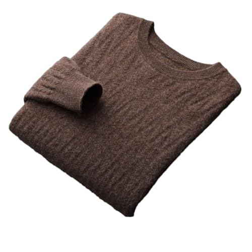 Men's Round Neck Cashmere Wool Sweater and Winter Thickened Large Size Sweater Loose Warm Top Casual Jumper