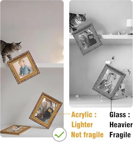 MIEVU 8.5Γ11 Picture Frame Gold - Picture Frames for Wall Hanging And Tabletop Display, Ornate Photo Frame for Poster,Vintage Frames,with Durable Plexiglass - 3