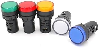 Woljay Indicator Light Red Yellow Green Blue White 22mm LED Pilot Panel AC/DC 24V 20mA Indicator Signal Lamp 5 Pack