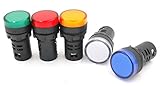 Pin-Nummer: 2 Schraube Woljay Indikator Signalleuchte Rot Gelb Grün Blau Weiß 22mm LED Pilot Panel AC 220V 20mA Signallampe 5 Stück