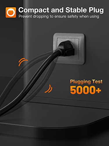 25 Feet Outdoor Extension Cord Waterproof Deep Black 16 Awg 3 Prong, Flexible Long Wires Perfect For Home Or Office Use, Ul Listed #TOP4