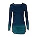 Wensltd Women Hoodies Sweatshirts Long Sleeve Hooded Gradient Color Tops (XL, Blue)