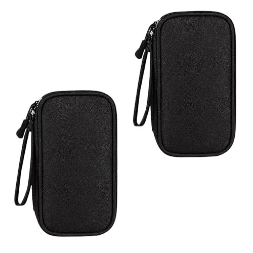 DALAETUS 2 Stück Kabeltasche Organizer, Elektronische Tasche, Tragbare Kabelorganizer, Elektronikzubehör Organizer für Handy, Elektronische Accessoires, USB Powerbank, SD-Karte, Ladekabel