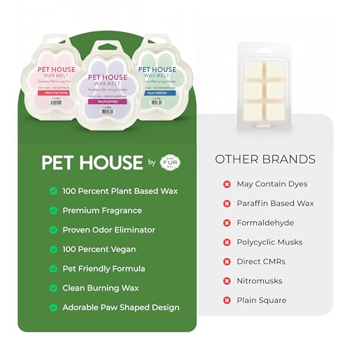 Image of Pet House Wax Melts, Long-Lasting Scented Pet-Friendly Wax Melts, Natural Pet Odor Solution for A Fresh Smelling Home, Fresh Citrus, 3 OZ Each, 2 Pack