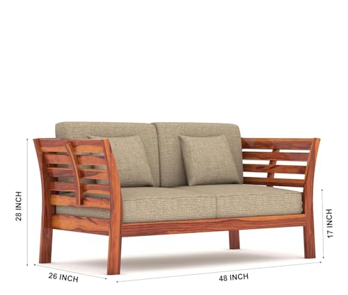 Image of Sheesham Solid Wood 7 Seater Sofa Set for Living Room(7 Seater) (Teak 1)