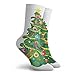 GULTMEE Fashion Compression Socks,Children Cartoon Drawing Style Xmas Tree With Funny Aspects Cookies Hearts Stars,Performance Polyester Cushioned Athletic Crew Socks for Running,Athletic, -12 inch
