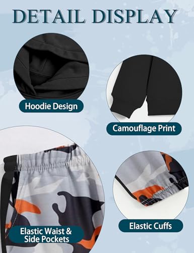 Image of Boys Clothes Boy Outfits 2-Piece Long Sleeve Hoodie and Camouflage Pants Boys Fall Winter Clothes for 6-16 Years