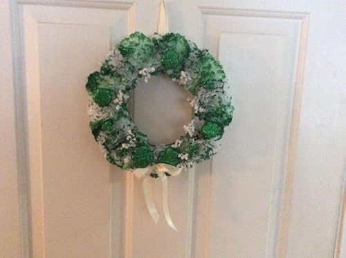 Saint Patrick’s Day Kelly Green And White Silk Carnation Flowers Bushes 13" #TOP2