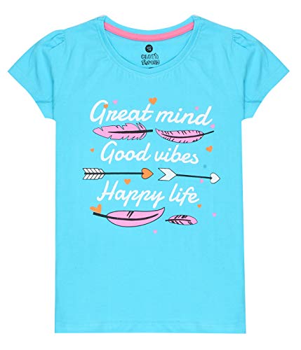 Image of Clotth Theory Girls Super Combed Cotton Regular Fit Round Neck Printed Short Sleeve Tshirt -Combo Pack of 5