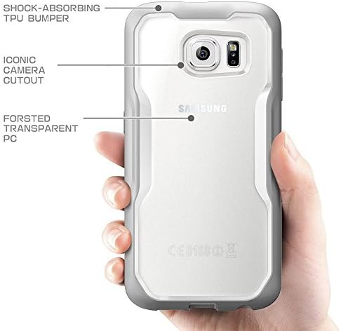 Galaxy S6 Case, SUPCASE Unicorn Beetle Series Premium Hybrid Protective Clear Case for Samsung Galaxy S6, Retail Package (Frost Clear/Gray)
