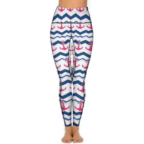 Legging rose avec imprimé ancre et vagues au fini soigné - 3