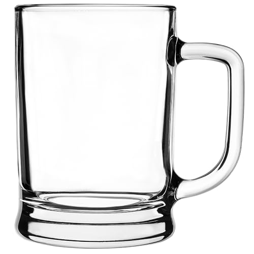 KADAX Lot de 2 chopes à bière de 0,5 l avec anse - Grande chope à bière en verre épais - Design classique – vue 9