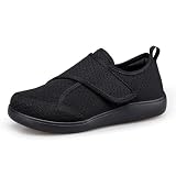 Hezeisoar Zapatos Diabéticos Mujer Hombre Extra Ancho Slip On Negro 38 EU