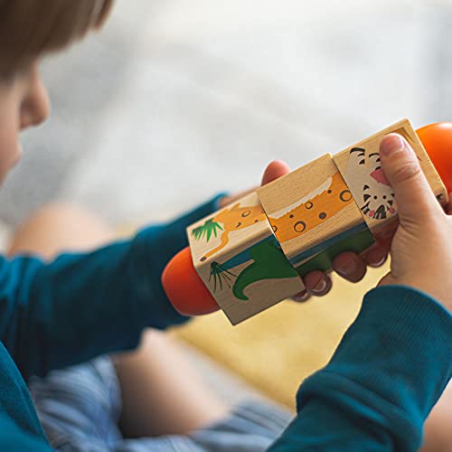 Image of Bigjigs Toys Wooden Jungle Animal Twist Blocks
