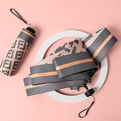 Miniatura 7 de Paraguas de lujo para mujer, 6 costillas, paraguas antiUV, protección solar, paraguas pequeño, de vinilo, resistente al viento, paraguas para lluvia