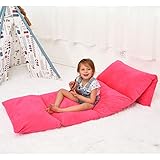 Ohnanana Kids Floor Pillows Bed Cover, Soft Plush,Perfect for Sleepovers Party,Lounger, Seating,Nap Mat,Reading Nook,Playing,Chair.Cover Only… (Hot Pink)