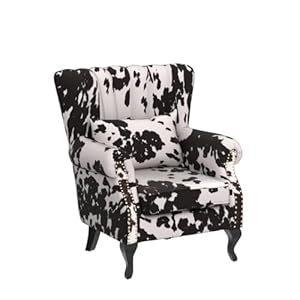 Kmaxcowprintaccentchairvelvetwingbackchairwithpillownailheadchanneltuftedoversizedclubchairforlivingroombedroomguestroom Urban Country Home Decor Kmax cow print accent chair velvet wingback chair with pillow nail head channel tufted oversized club chair for living room bedroom guest room urban country home decor